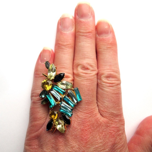 💍🦚 ERICKSON BEAMON ROCKS Cocktail Ring Size 7 - Picture 3 of 15